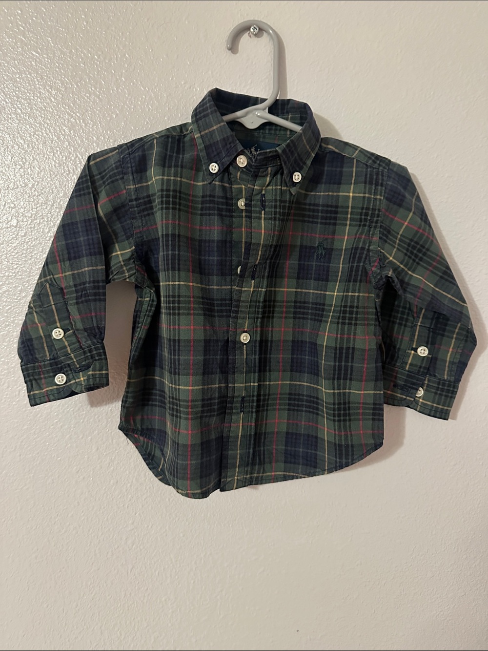 Boys Green Plaid Button-Down Shirt - Classic Long Sleeve by Ralph Lauren